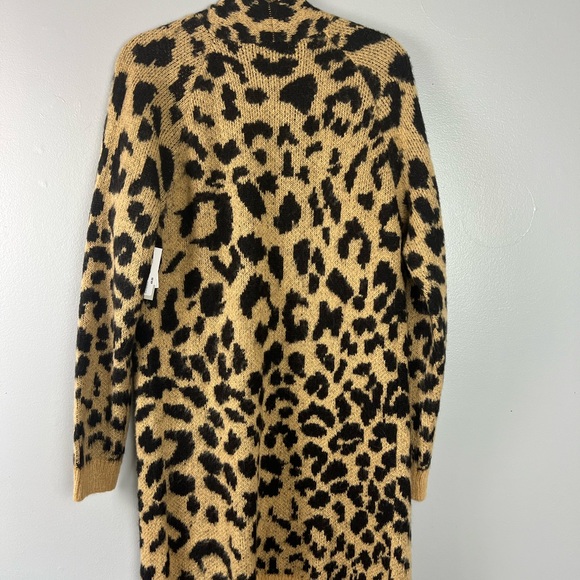 BP NWT Long Leopard Jacquard Cardigan | Size Medium - Picture 6 of 8
